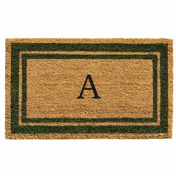 Calloway Mills Monogram Door Mat, Natural, Sage Green, 24 in W x 36 in L 153042436A - main